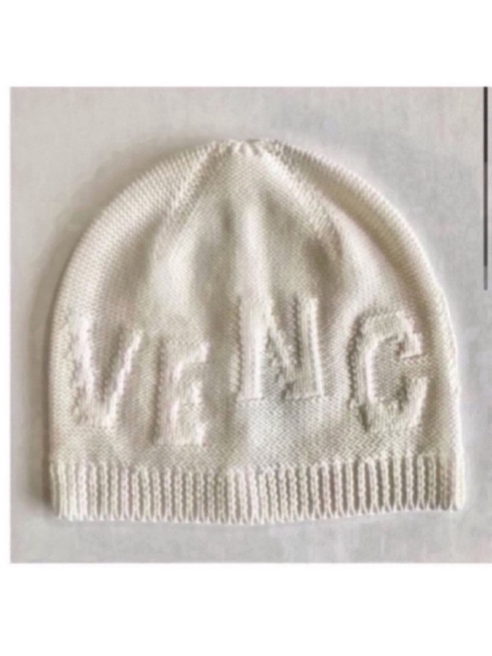 Givenchy Cream Knit Beanie with Embossed Logo